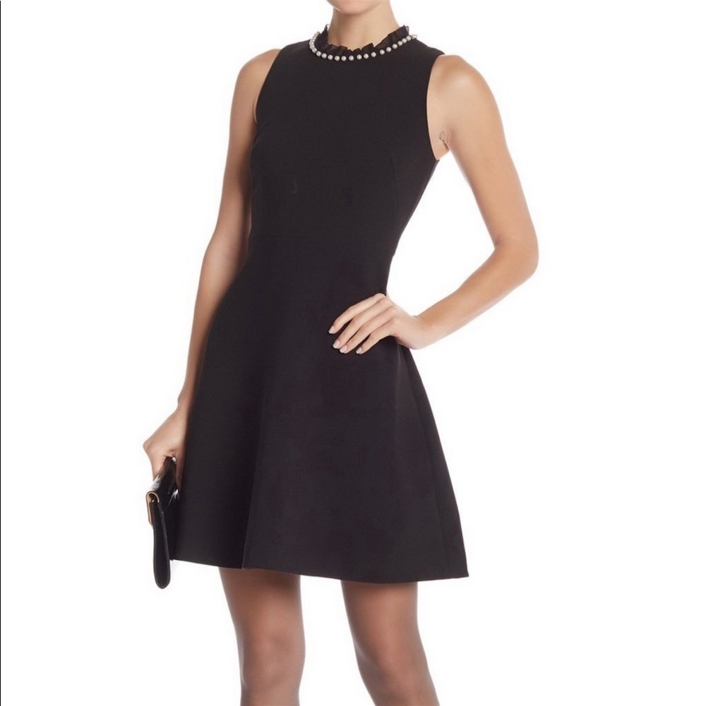 Kate Spade Black sleeveless dress with Faux Pearl Neckline Sz 0